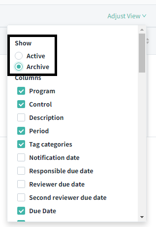 Show inactive controls