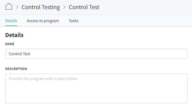 How to create a testing program and control test