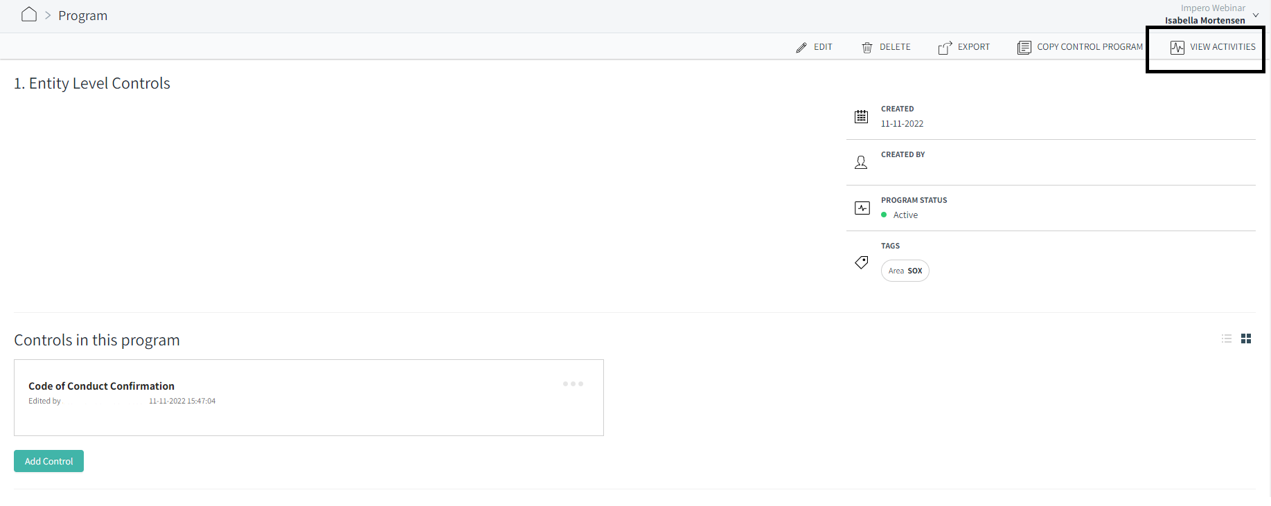 Monitor controls and take interventions How can I access the activity